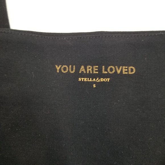 Stella & Dot You Are Loved Sz Small Black Faux Leather Mixed Leggings - Picture 5 of 11